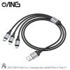 ANG CB06 3 in 1 USB A To Micro/ Type C/ Lightning Charging Data Cable – Black - Image 2
