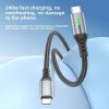 240W Nylon Braided Cable LED Charger Cable for USBC to USBCFast Charging for Samsung iPhone and Android Devices. - Image 4